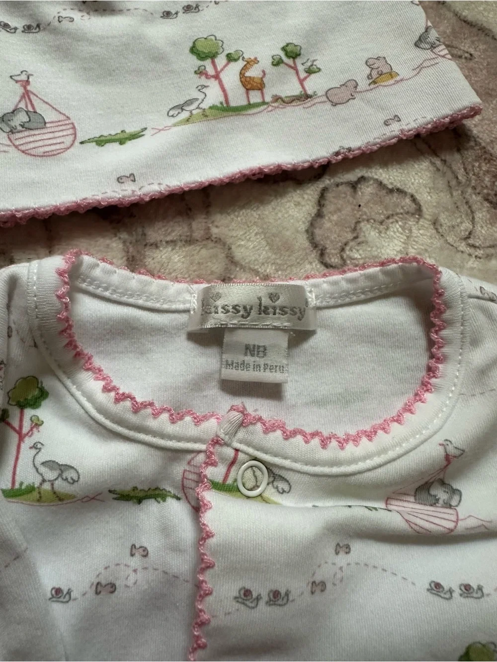 Baby Sleep Gown and Hat Set - Pink Tree Print